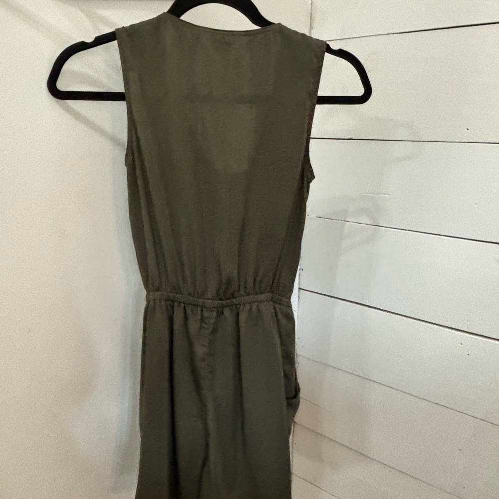 Express Olive Green Sleeveless Jumpsuit